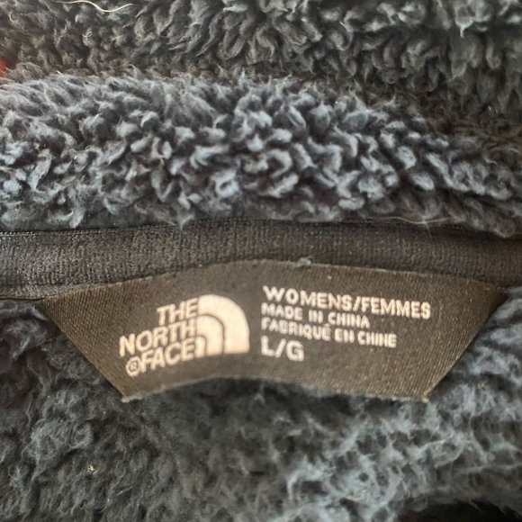 North Face Womens Campshire Pullover Sweater Size L Sherpa Cowl Neck Navy Warm - Picture 3 of 5
